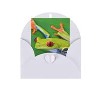 Animal Frog Green Leaf Leaves Printing Vertical Blank Paper Holiday Greeting Thankful For You (Thinking Of You Card Birthday Card)