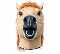 Animal Full Head Masks - Funny Scary Latex Husky Dog, Eagle, Monkey, Donkey, Horse Realistic Mask Fancy Dress For Halloween Party Costume Accessories, Horse Mask