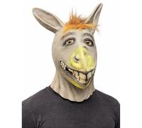 Animal Full Head Masks - Funny Scary Latex Husky Dog, Eagle, Monkey, Donkey, Horse Realistic Mask Fancy Dress For Halloween Party Costume Accessories (Donkey Mask, One Size)
