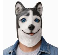 Animal Full Head Masks - Funny Scary Latex Husky Dog, Eagle, Monkey, Donkey, Horse Realistic Mask Fancy Dress For Halloween Party Costume Accessories, Husky Dog Mask