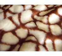 Animal Fun Faux Fur Fabric Material - Giraffe, Sample - 10cmx10cm