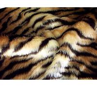 Animal Fun Faux Fur Fabric Material - Tiger, 1/8Mtr - 50cmx37cm