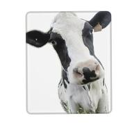 Animal Funny Cow Head Black White Mouse Pad With Stitched Edge Non-Slip Rubber Base Washable Mouse Pads For Computers Laptop