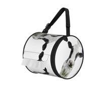 Animal Funny Cow Head Black White Print Cylinder Tissue Organizer Bag With Strap, Portable Toilet Roll Holder For Camping Car