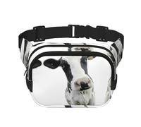 Animal Funny Cow Head Black White Print Stylish and Practical Waist Bag,Adjustable,Perfect for Travel,and Outdoor Activities