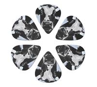 Animal Funny Cow Head Black White Printed Guitar Picks -6 Pcs Guitar Picks Plectrum,Guitar Accessories,Electric Guitar Pick, Bass & Ukulele 0.71mm