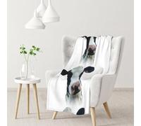 Animal Funny Cow Head Black White,Soft Blanket Warm Anti-Pilling Flannel Plush Throw Blanket 76 X 102 cm