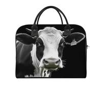 Animal Funny Cow Head Laptop Tote Bag Casual Travel Handbag Multi Pocket Shoulder Bags for Work Travel