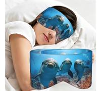 Animal Funny Dolphin Printed, Sleep Mask for Home Travel, Full Eye Covers Light Blocking Eye Mask Sleep Eye and Ear Muffs