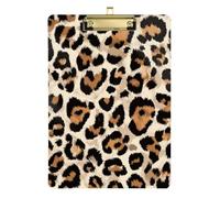 Animal Fur Print clipboard Hardware Standard Hole for Soccer Truck Driver Size 9 x 12 Gold