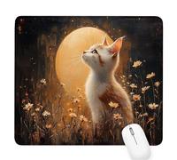 Animal Gaming Mouse Pad, Cat Mouse Pad 300x250x3mm Mousepad Small Size Stitched Edge, Waterproof Non-Slip Rubber Base Mousemat Improves Accuracy and Speed, Desk Mat Laptop for Office and Home D-933
