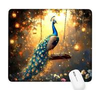 Animal Gaming Mouse Pad,Peacock Mouse Pad 240x200x3mm Mousepad Small Size Stitched Edge,Waterproof Non-Slip Rubber Base Mousemat Improves Accuracy and Speed,Desk Mat Laptop for Office and Home D-931