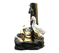 Animal Garden Duck Pressure Water Solar Powered Fountain - Cascading Freestanding Resin Statue with LED Lights, Water Feature Decoration (Without Light)