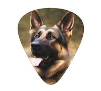 Animal German Shepherd 12 Pack Guitar Plectrums With Storage Case, 0.46/0.71/0.96mm, Including Thin, Medium Thick Guitar Plectrums For Electric Guitars Bass Ukulele