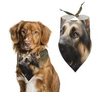 Animal German Shepherd Dog Bandana for Small Medium Large Dogs Printing Pattern Adjustable Bibs Scarf Soft Washable Triangle Pet Costume Decor