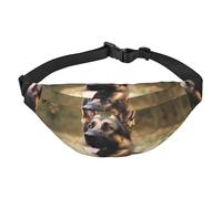 Animal german shepherd Fanny Pack for Men Women Belt Bag Fashion Waist Bag Everywhere Crossbody Bag Wallet Hip Bum Bag with Adjustable Strap Waterproof Chest Bag for Travel Hiking Sports, Black, One