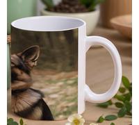 Animal German Shepherd Mug Personalized Coffee Mug Sublimation Mugs Ceramic Mugs Tea Cup Funny Coffee Cup Unique Gift Tea Cups for Coffee Tea Latte Soup Milk Hot Cocoa 11 Oz