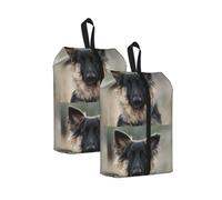 Animal German Shepherd Print Waterproof Shoe Bag Travel Bag with Carry Strap Storage Bag Versatile Cosmetic Bag-2pcs