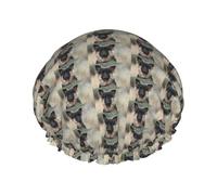 Animal german shepherd Printed Reusable Shower Hats, Double Layer Headgear For Spa And Salon, Large Hair Wrap