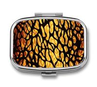 Animal Giraffe Print Pill Box 2 Compartment Medicine Organizer Portable Pill Container Square Pill Holder for Pocket Travel Pill Case for Purse