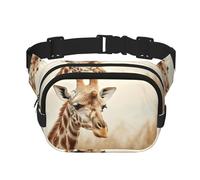 Animal Giraffe Print1 print Fanny Pack Waist Packs with Extender for Men Women, Waist Bag Hip Pack with Zipper Pockets, Black, One Size