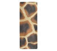 Animal Giraffe Skin Texture Print Khaki Black yoga mat with carrying bag For floor printed, natural rubber non slip, with yoga mat storage tapete para ejercicio 71x26 inches 1MM