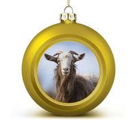 Animal Goat Christmas Ball Ornament Shatterproof Hanging Ball Ornaments with String Decorative Christmas Baubles for Xmas Tree Home Wedding Holiday Party Decor Supply