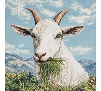 Animal Goat Cross Stitch Kits - Counted Cross Stitch Kits for Beginners Adults,11 CT Patterns Dimensions Embroidery Kits Arts Craft Kits, Home Decor 15.7 x 15.7in,40x40cm（4） A