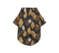 Animal Golden Python Fur Print Summer Dog Polo Shirt Button Up Breathable Cool Short Sleeve Pet T-Shirt Puppy Clothes Perfect for Everyday Wear, and Photoshoots 4XL