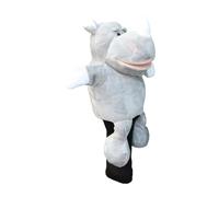 Animal Golf Club Head Cover As A Replacement for Golfer's Gear, White Rhino