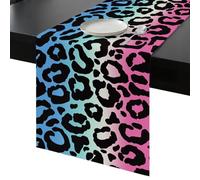 Animal Gradient Table Runner 72 Inches Long, Leopard Print Washable Table Runners Heat-Insulation Kitchen Dining Table Decorations for Home Party Decor, 13"x72"