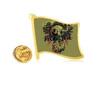 Animal Green Snake Pattern Golden Metal Flag Lapel Pin Badge