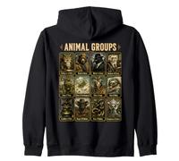 Animal Groups Unveiled Funny Types Of Animal Identification Zip Hoodie