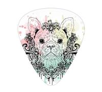 Animal Guitar Picks 12 Pack Universal ABS Guitar Picks,French with Floral Wreath on Brushstroke Watercolor Print,for Acoustic and Electric Guitar,Mint Pale Pink
