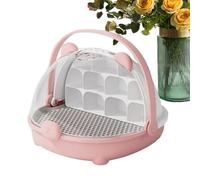 Animal Habitat Cage | Portable Feeding Box Transport Container with Handle,Enclosure Pet House Carrier Habitat Cage for Turtles & Silkworms
