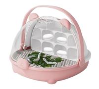 Animal Habitat Cage, Reptile Breeder Tank, Portable Transparent Feeding Box with Handle - Carrier Habitat Cage Watch the Pet House for Outdoor & Frogs