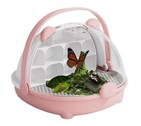 Animal Habitat Cage - Transparent Feeding Box Transport Container with Handle - Carrier Habitat Cage Observe Pet House for Outdoor & Frogs