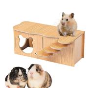 Animal Habitat Decoration,Animal House Accessories - Wooden Pet Small Animal Hiding Cage for Gerbil Hamster, Chipmunk