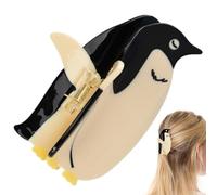 Animal Hair Clip - Penguin Shape Barrette, Tiny Girls Hair Claw, Unique Acrylic Needle for Chic Hairstyles, Funny Hair Decoration for Young Women, Children's Outfits and Cute Everyday Trains