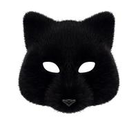 Animal Half Face Masque Foxes Wolf Plush Cats Faces Halloween Cosplay Party Costumes Props For Women Men Plush Cats Face