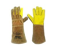 Animal Handling Gloves 35cm GAUNTLET LEATHER Kevlar DOG CAT BIRD REPTILE