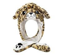 Animal Hat With Moving Ears - Cute Plush Party Hat for Women (Leopard)