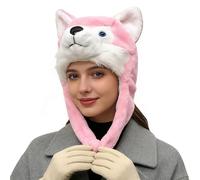 Animal Hats for Adults Warm Cartoon Cute Soft Headwear | Funny fancy dress hat for picnics, hiking, parties, New Year, indoor, outdoor, birthday, office, home, holiday