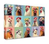 Animal Head Posters Prints Graffiti Series Mixing Canvas Wall Art 1P Modern Pictures Artwork for Living Room Bedroom Bathroom Home Decor Framed Gallery-Wrapped Easy Ready to Hang