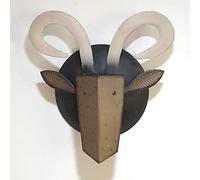 Animal Head Sculpture Wall Decor, 3D Retro Deer Head Hanging Decoration, Vintage Wrought Iron Head Statue Wall Art, for Nature Lovers,Deer Head