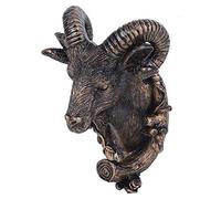 Animal Head Shaped Wall Hooks,Heavy Duty Rustic Retro Decorative Hanging Hooks, Resin Wall-mounted Hooks for Coats, Hats, Bags, Keys, Towels, Bags, with Screws and Anchors Included(Goat)
