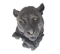 Animal Head Statue Resin Wall Mount Art Crafts,Faux 3D Figurines for Room Centerpiece Decor, Black Panther