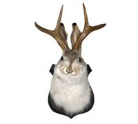 Animal Head Wall Hanging, Simulated Plush Jackalope Animal Wall Decoration, Animal Nursery Wall Decorations Wall Art Nursery Room Decoration Pendant Toys for Living Room, Bedroom