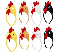 Animal Headbands, 8PCS Cute Plush Chicken Headband, Elastic Cosplay Funny Headbands for Adults Kids Hair Accessories Photo Props #·
