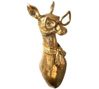 Animal Heads Wall Art Decor, 3D Wall Mount Ornament, Aesthetic Gold Wall Sculpture Home Decor, Resin Animal Head Wall Hanging Decoration for Family Living Room Bedroom Bathroom Kitchen Gift (Sheep)